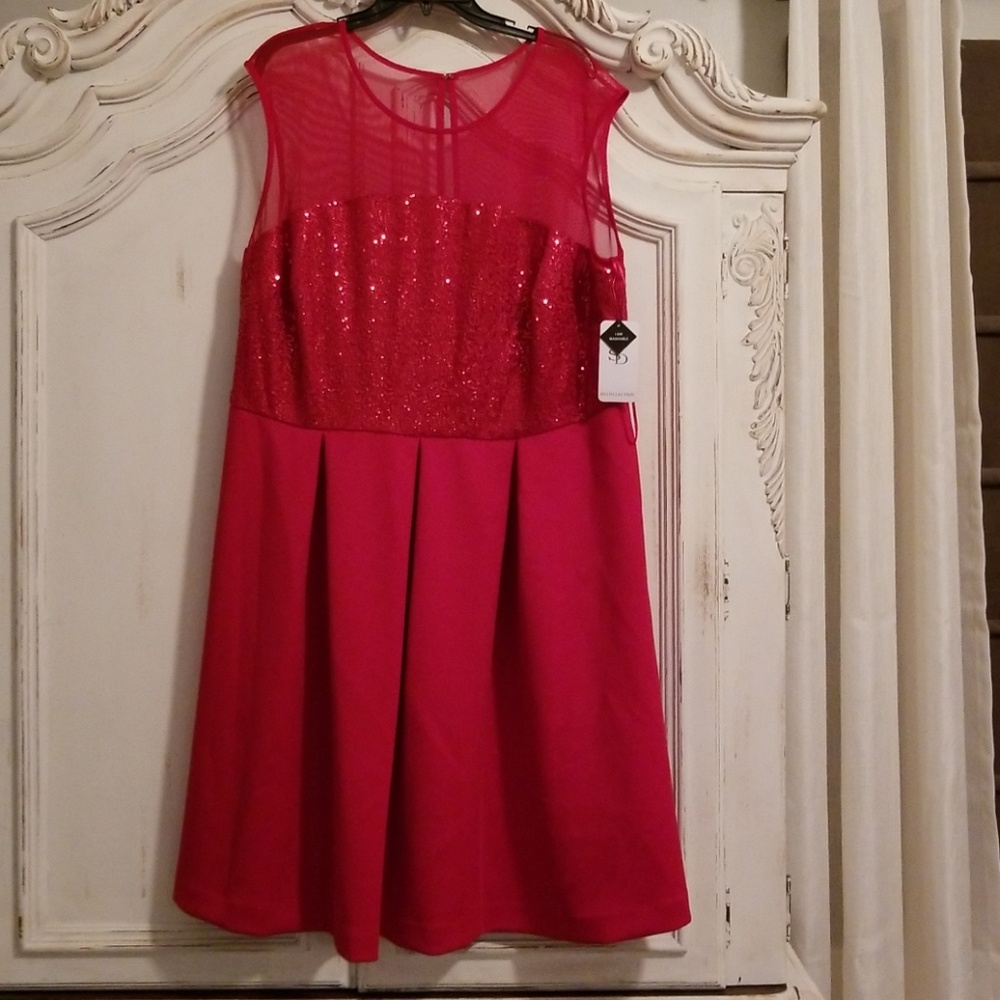 Sequins Red Holiday Dress